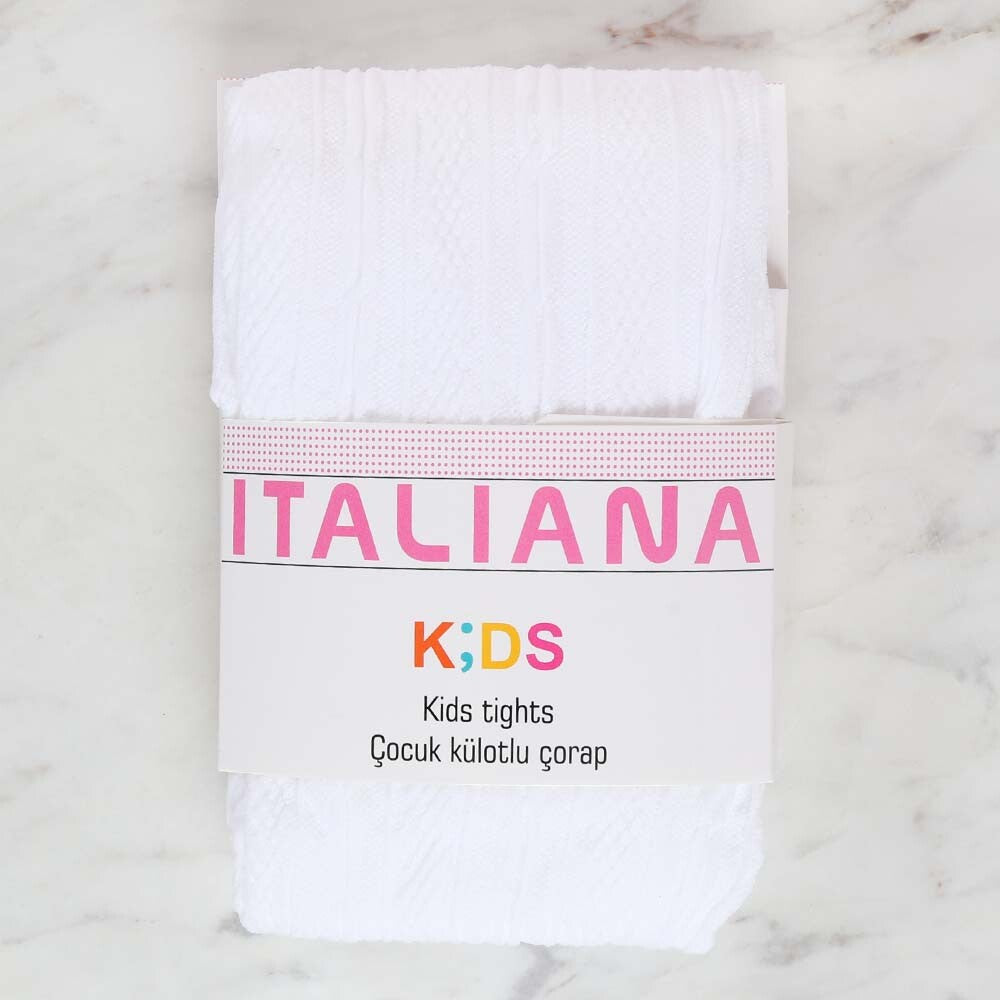 İtaliana 5194 Nazar Çocuk Külotlu Çorap, Beyaz 5/7 Yaş